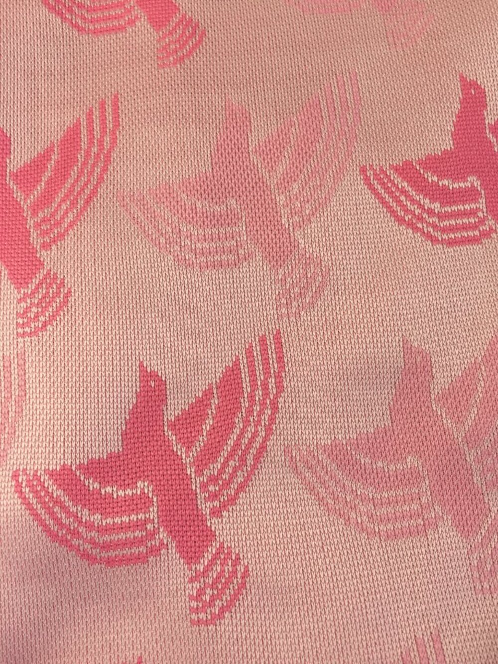 Rare Vtg 60s Leslie Fay Knits Pink Mod Shift Dress, Bird Novelty Print Bow, ILGW - Picture 10 of 12